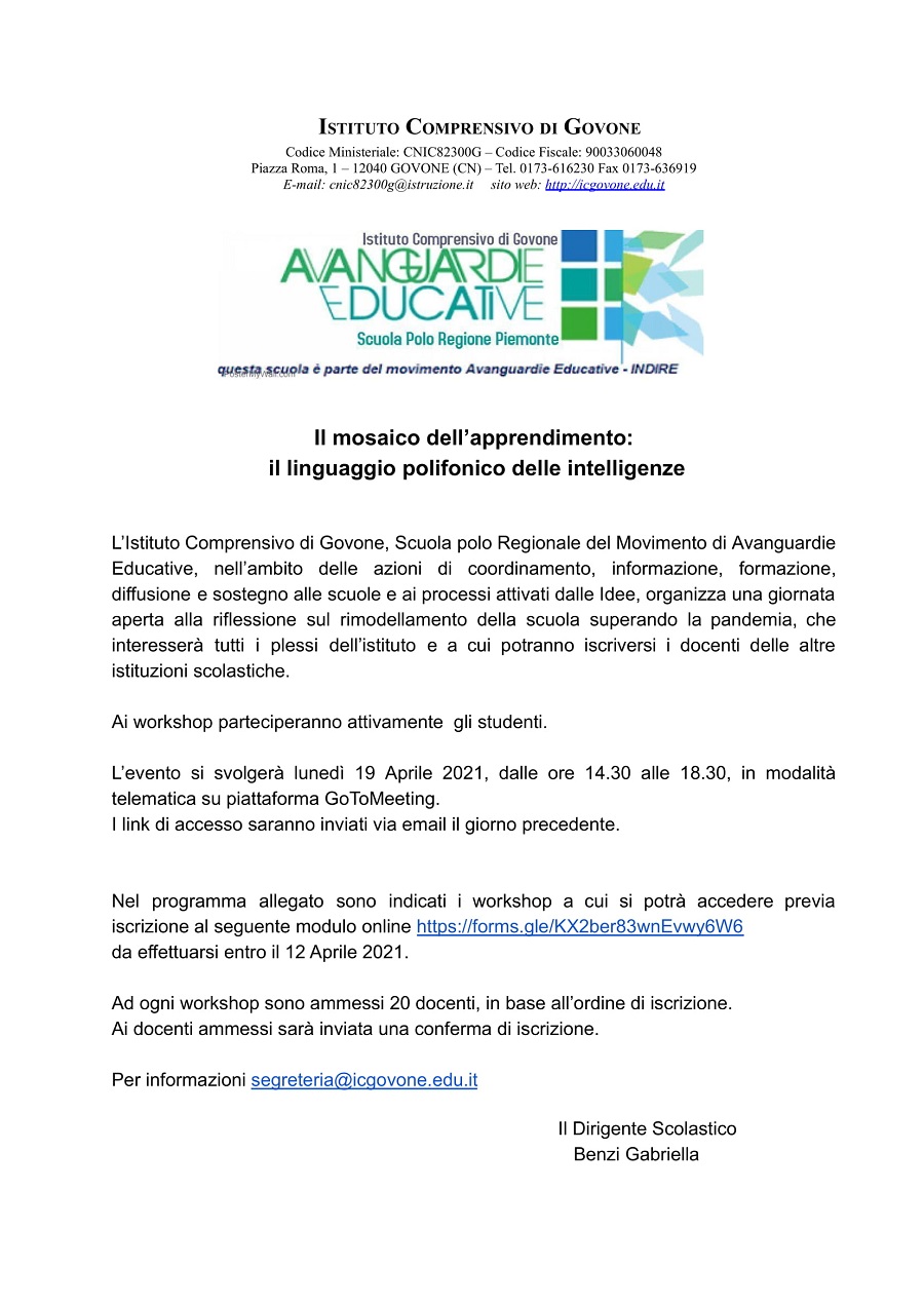 PROGRAMMA 19 aprile 2021 1